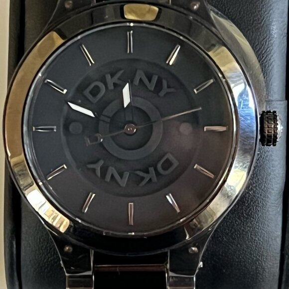 DKNY Smoke Black Dial Ladies Watch Working - Picture 1 of 4